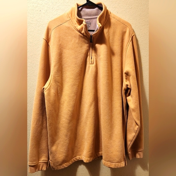 Arrow Mens Sweatshirt Sweater 1/4‎ zip 2XL beige yellow - Picture 1 of 4